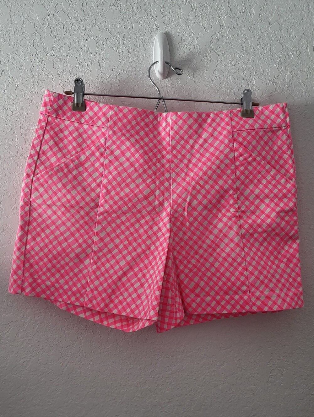 Lilly Pulitzer Womens 8 Neon Pink White Arabeth Stretch Shorts 5" Inseam